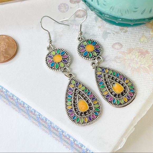 3/$15 Bohemian Mandala Dangle Earrings - Multi - Picture 8 of 10